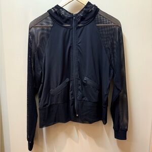Emma & Sam Black Mesh Zip-Up Jacket